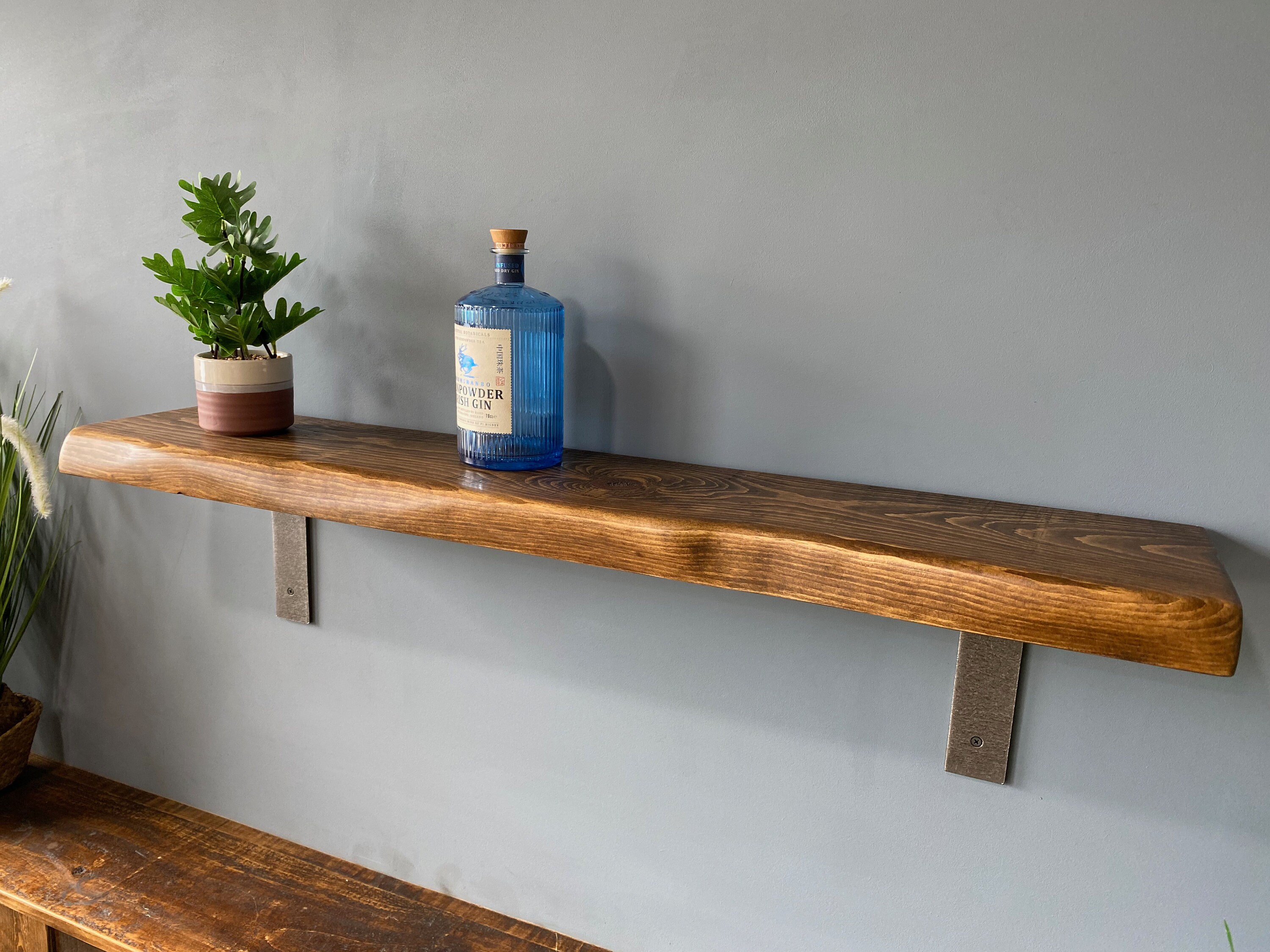 Live edge chunky rustic shelving, floating shelves, shelf brackets