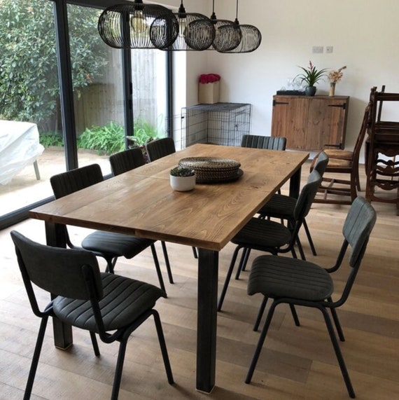 Industrial style extending dining table deals