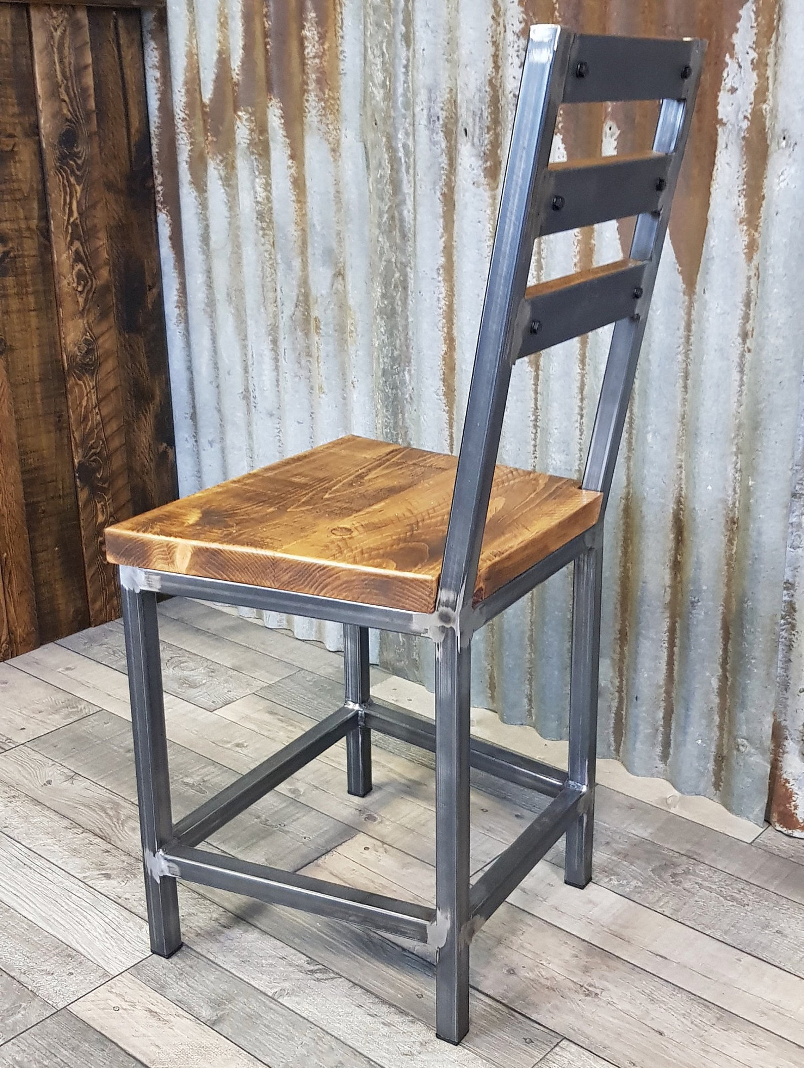 Industrial style dining chair bespoke dining chairs wooden Etsy