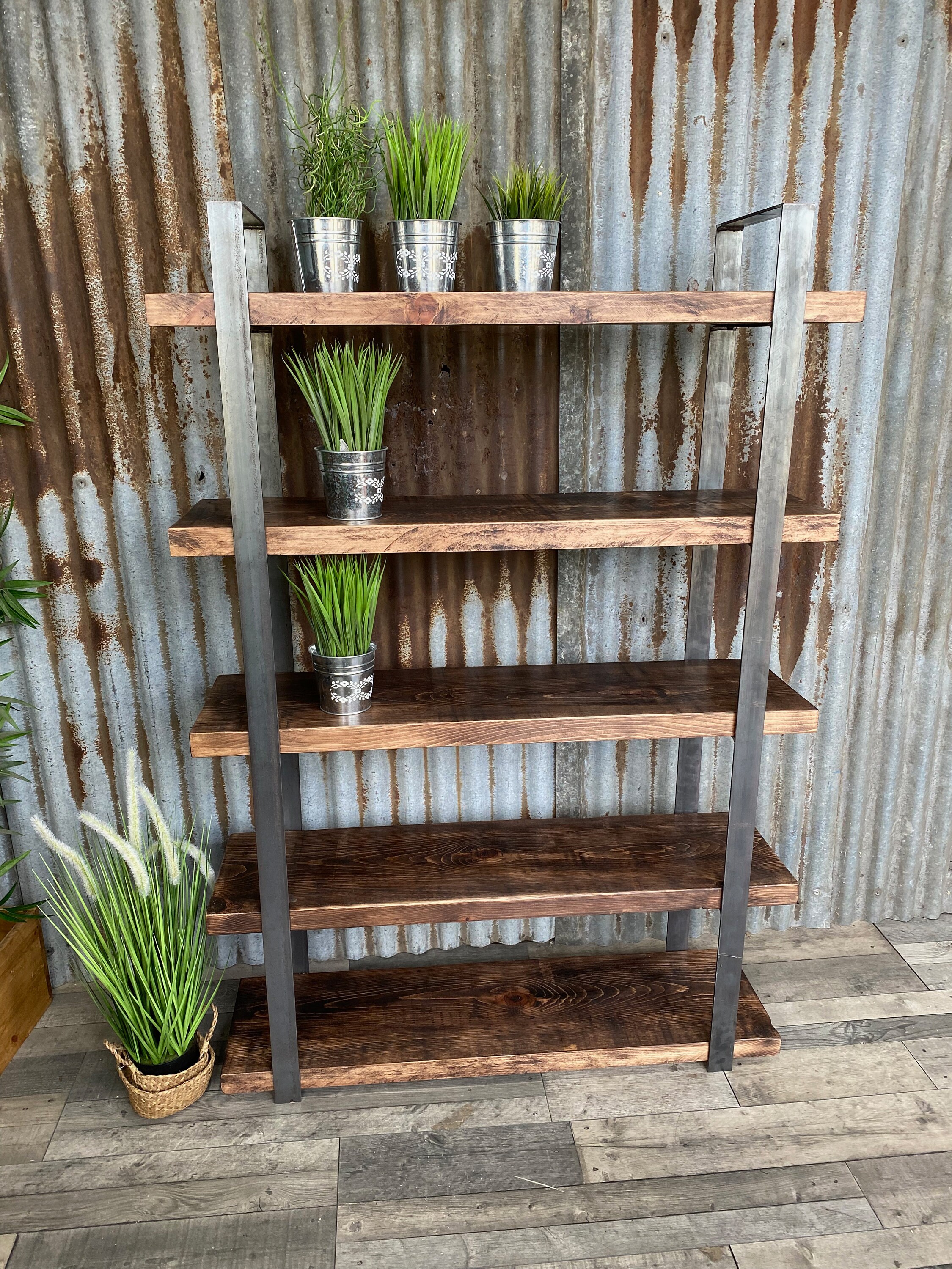 Freestanding shelving unit RusticIndustrial style, freestanding