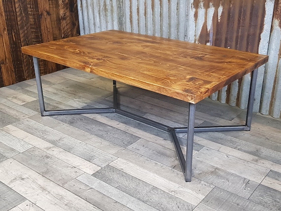 Geometric Coffee Table Industrial Reclaimed Style Coffee Table