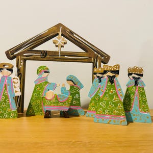 Hand-Painted Wooden Nativity Set