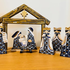 Hand-Painted Wooden Nativity Set