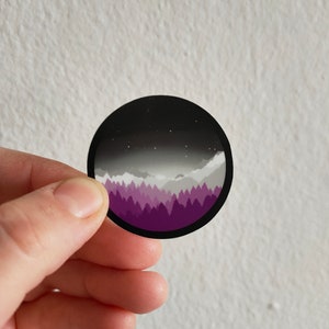 Small Asexual Pride Landscape - subtle LGBTQ+ Sticker waterproof