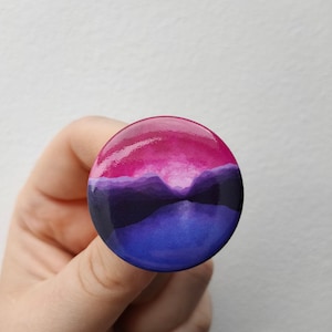 Large Bisexual Pride Landscape - subtle LGBTQ+ Button