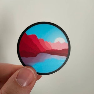 Small Trans Pride Landscape - subtiele LGBTQ+ Sticker waterdicht