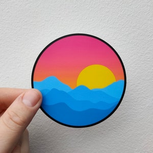 Große Pansexual Pride Landschaft - dezent LGBTQ+ Sticker wasserfest