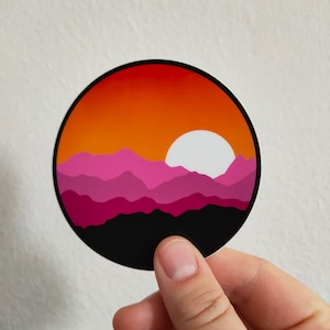 Large Lesbian Pride Landscape - subtle LGBTQ+ Sticker waterproof