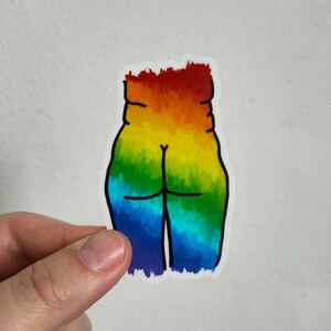 Body Positivity LGBTQ+ Pride Regenbogen Hintern Sticker wasserfest