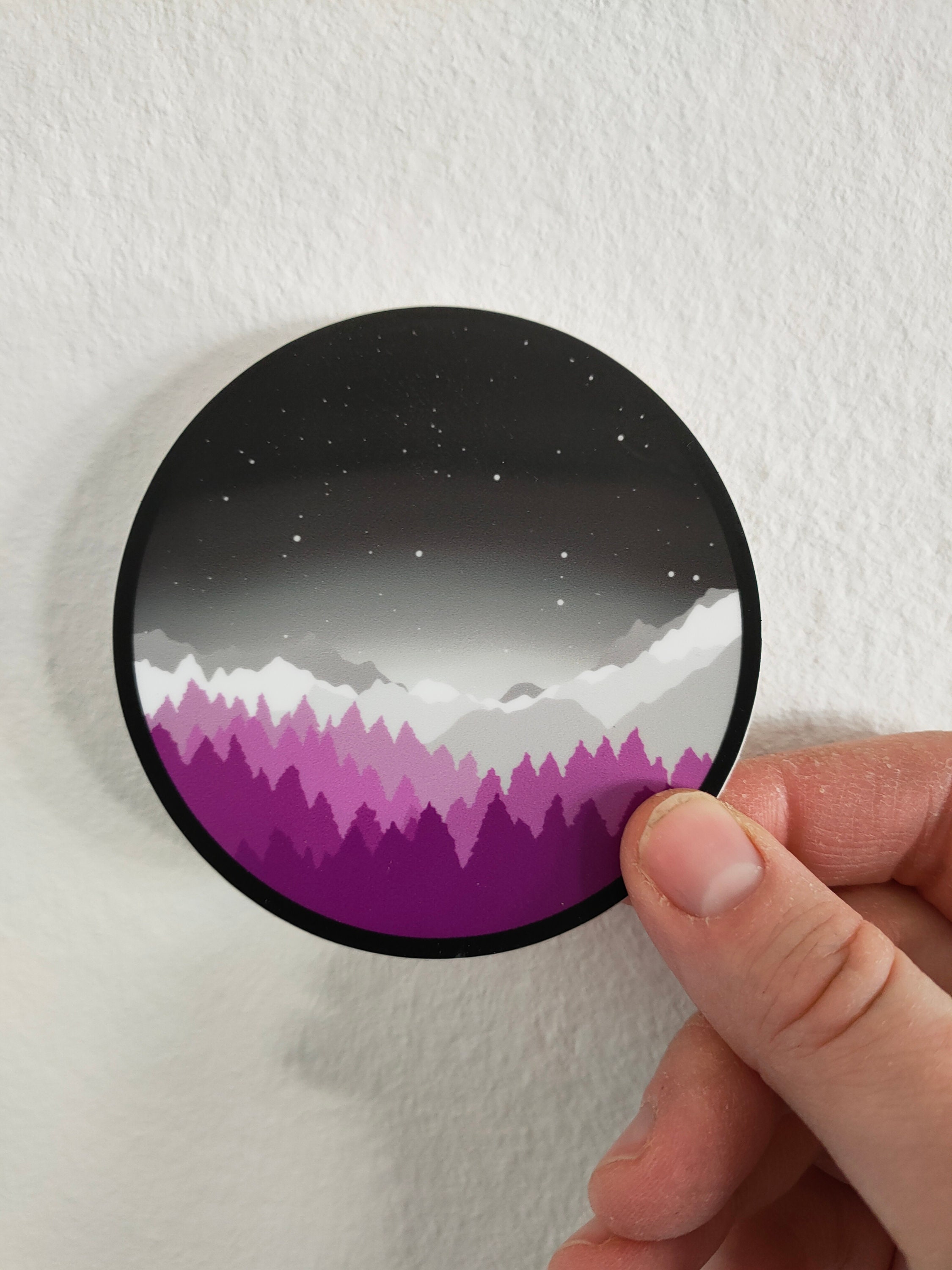 Large Asexual Pride Landscape - subtle LGBTQ+ Sticker waterproof