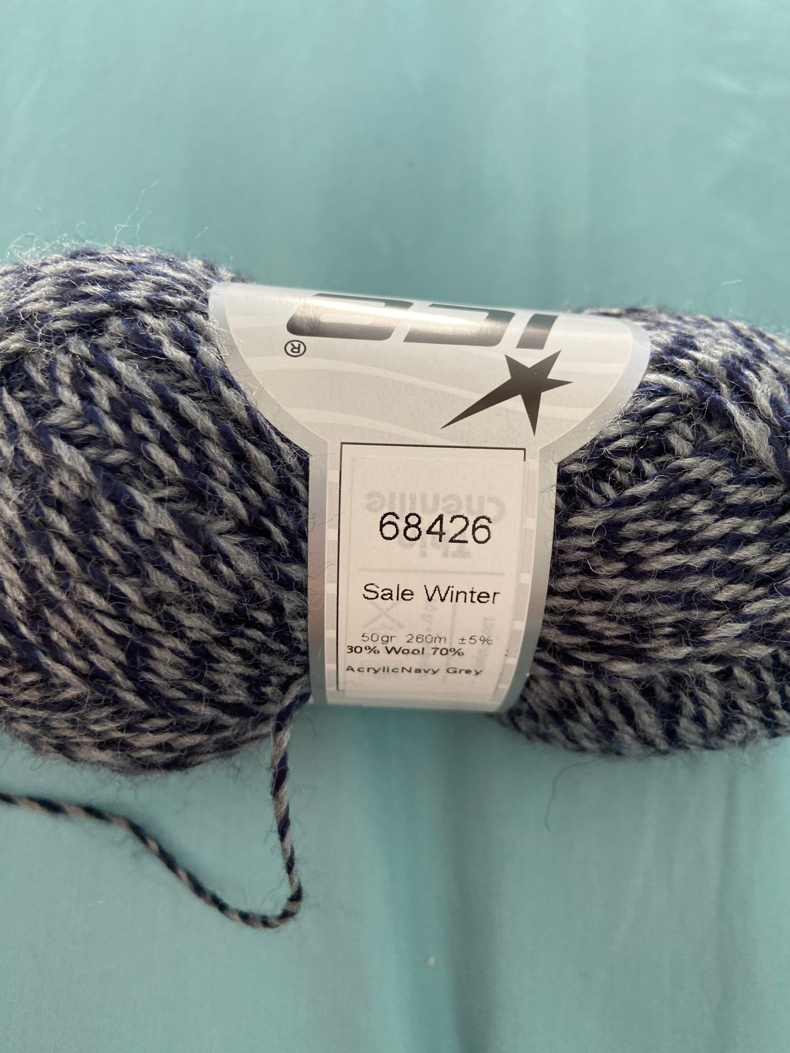 Ice Yarn Sale Winter Color 68426 50g260m Navy Grey Wool Etsy Hong Kong