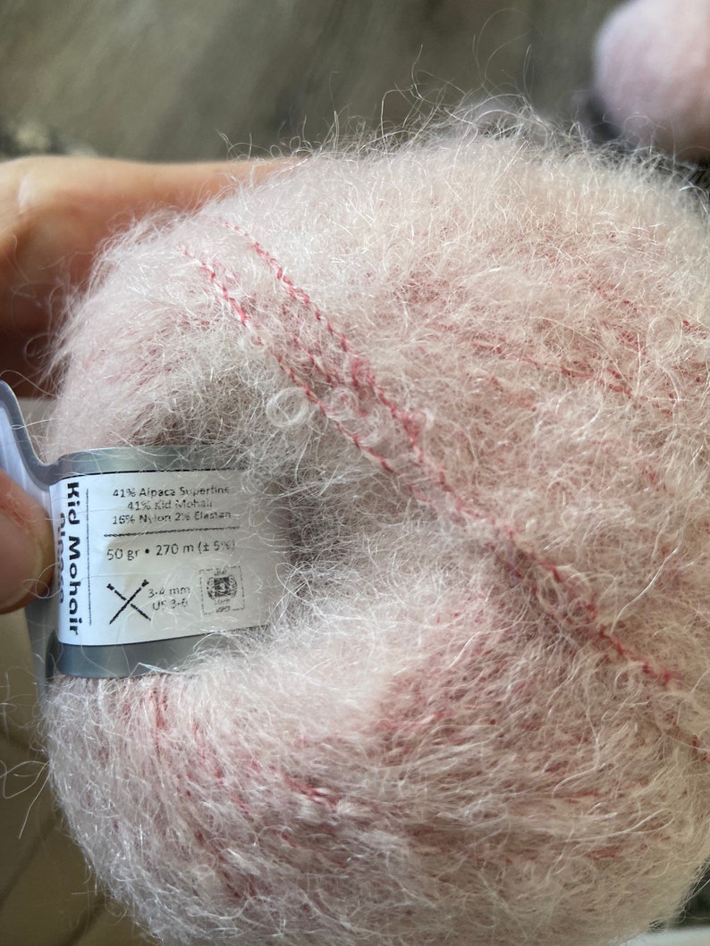 Bulky kid mohair alpaca light air ice yarn baby rose soooo tender