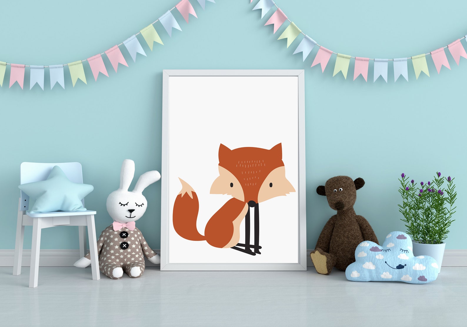 Baby Fox Nursery Art Printable Woodland Creatures Nursery | Etsy