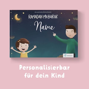 Cadeau Ramadan Livre pour enfants - Ramadan Moubarak - 1 enfant + parent - Personnalisé | Livre islamique pour enfants