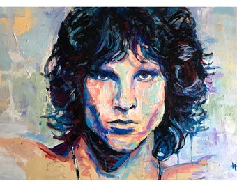 Jim Morrison  18x12 poster print signed and packaged by artist Xilberto