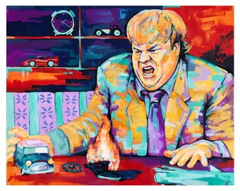 Chris Farley 18x12 poster print original abstract art by Xilberto