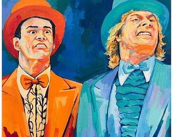 Dumb and Dumber 18x12 poster print original abstract art by Xilberto