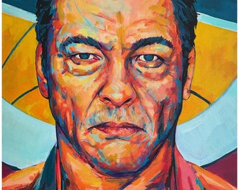 Rickson Gracie abstract realism 18x12 poster print original art by Xilberto