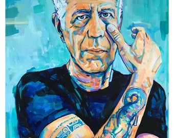 Anthony Bourdain 18x12 paper print on medium gloss card stock