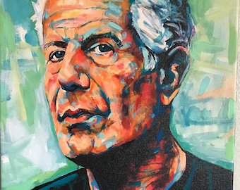 Anthony Bourdain series ll canvas print touched up by Xilberto on a 16X20 thick edge canvas