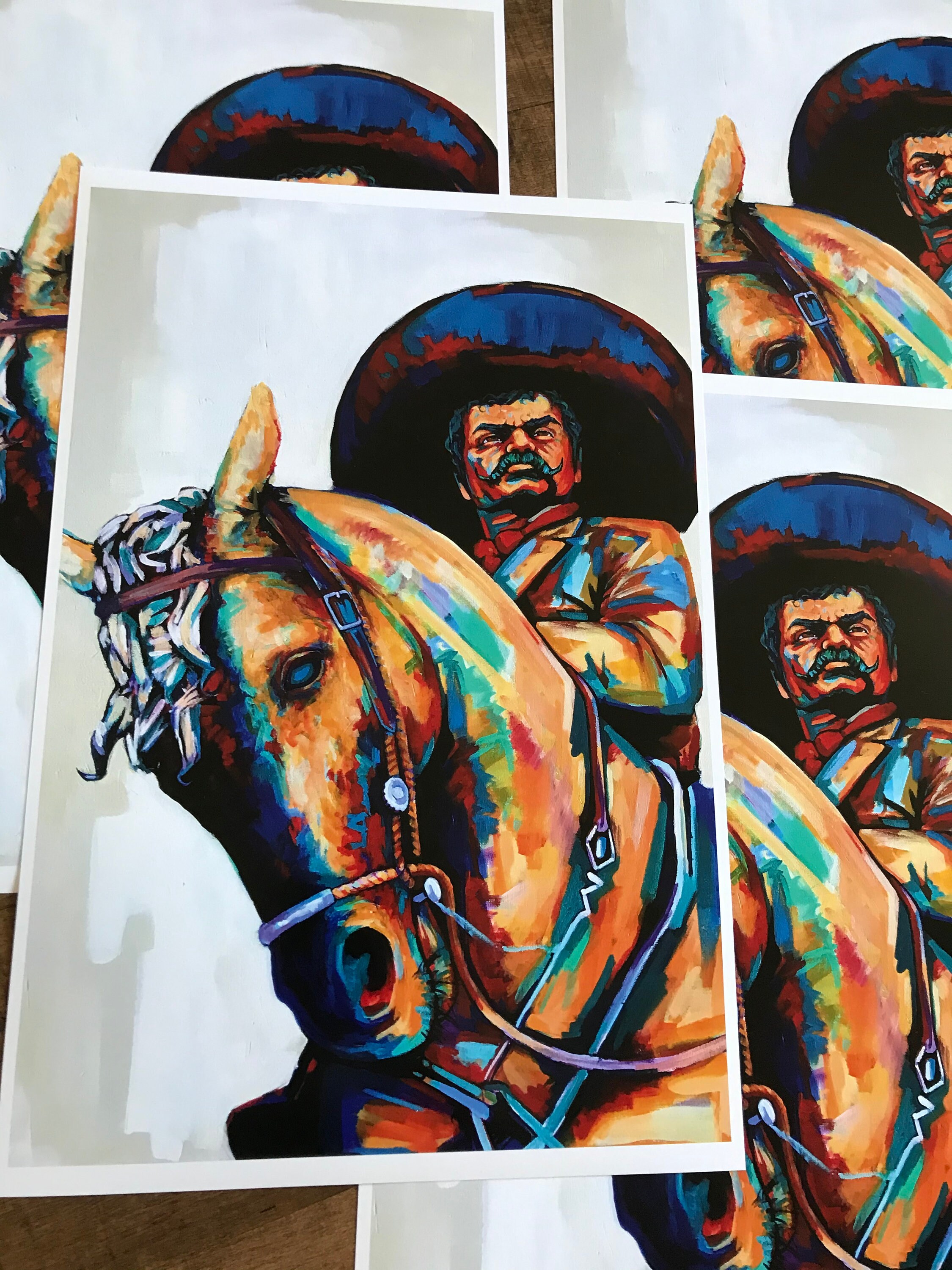 Emiliano Zapata on horse print 18x12 inches paper print on Etsy