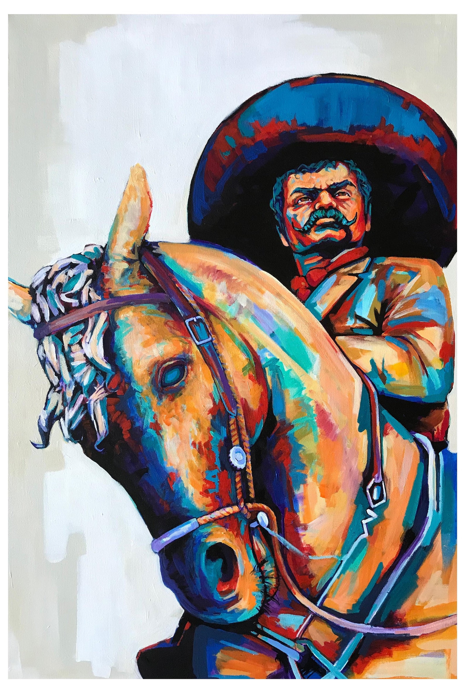 Emiliano Zapata on horse print 18x12 inches paper print on Etsy