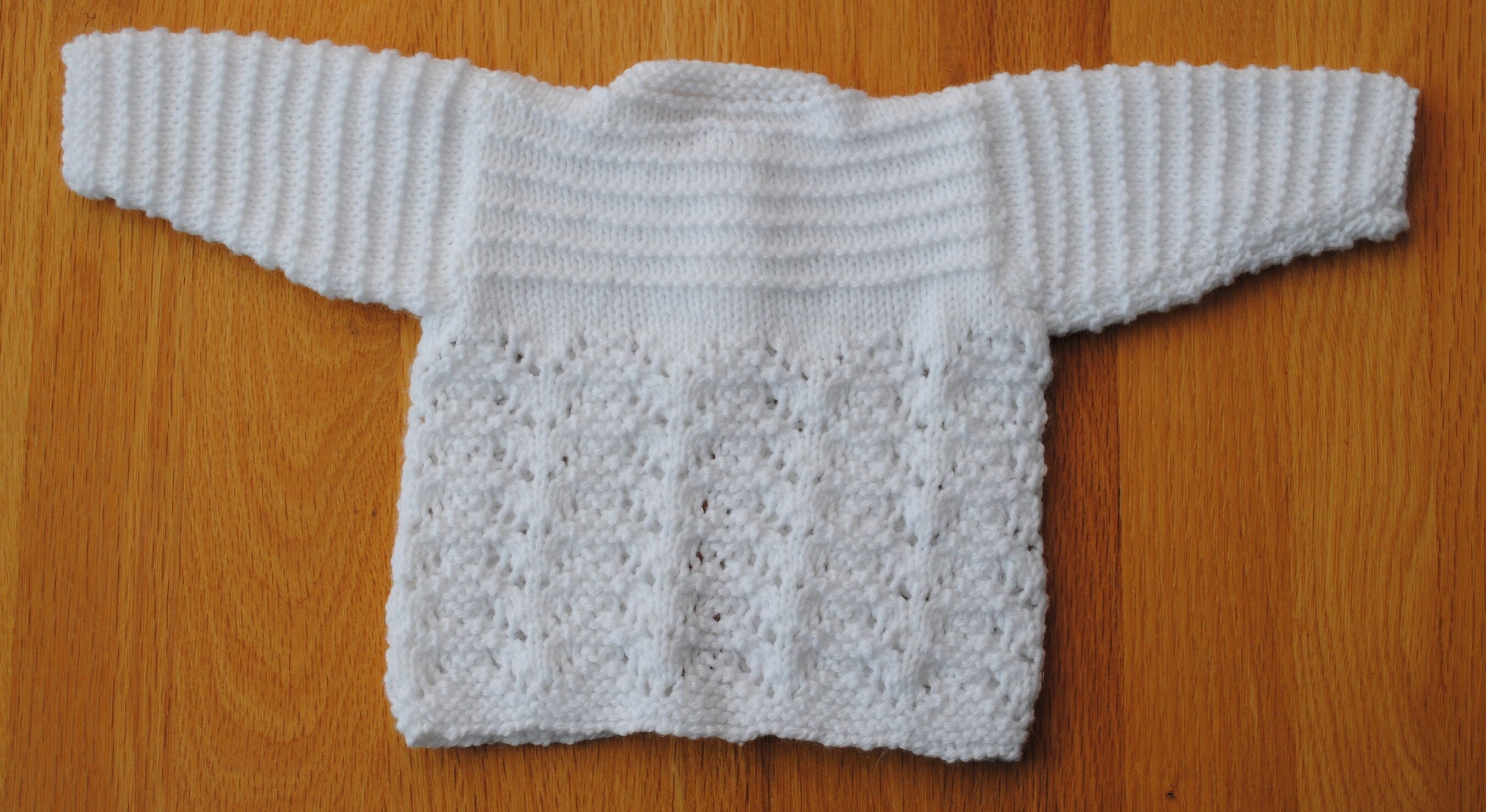 Hand Knitted Newborn Baby Matinee Jacket/Cardigan made with Etsy