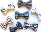 Pet Bow Dog Cat Collar Tie Grey White Pattern Floral Spots Stripes Cute Outfit 2 quot 3 quot Inch Tag Smart Wedding Formal