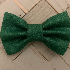 Lucky Pet Bow Tie Green Glitter Shamrock Clover St Patricks Day handmade collar accessories image 4