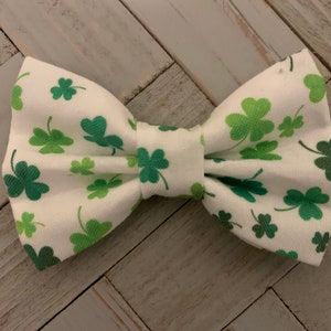 Lucky Pet Bow Tie Green Glitter Shamrock Clover St Patricks Day handmade collar accessories image 5