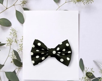 Black Big Spotty Pet Bow Tie 3”