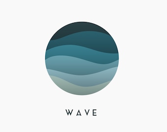 Wave Logo - Water Logo - Aqua Logo - Ocean Logo - Minimal logo - Custom logo - Logo order - Blue logo - Water logo - Branding design