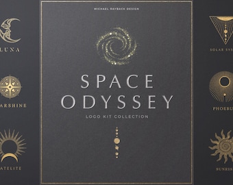 Space Odyssey Logo Kit – Elegant, Golden Logo Templates