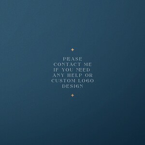 Puede incluir: Texto sobre un fondo azul oscuro que dice "Por favor, contacta conmigo si necesitas ayuda o un dise&ntilde;o de logotipo personalizado".