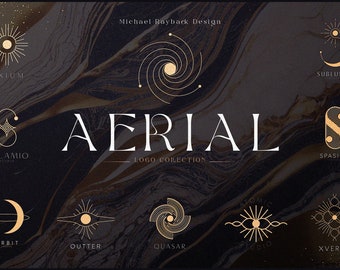 Aerial Logo Collection Classic - Celestial logos - Custom logo - Premade logo - Astrology - Astrology design - Space - Universe - Cosmic