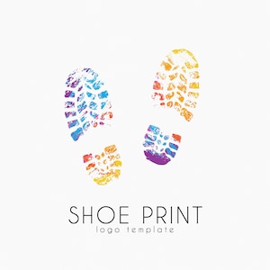 Shoe Print Logo - Shoe Print Illustration - Shoe Logo - Color Shoes - Shoes Illustration - Custom logo - Branding - Color logo - Grunge logo