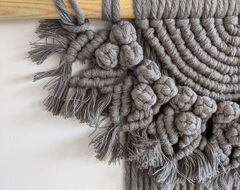 Aurora - Macrame wall hanging, grey wall decoration