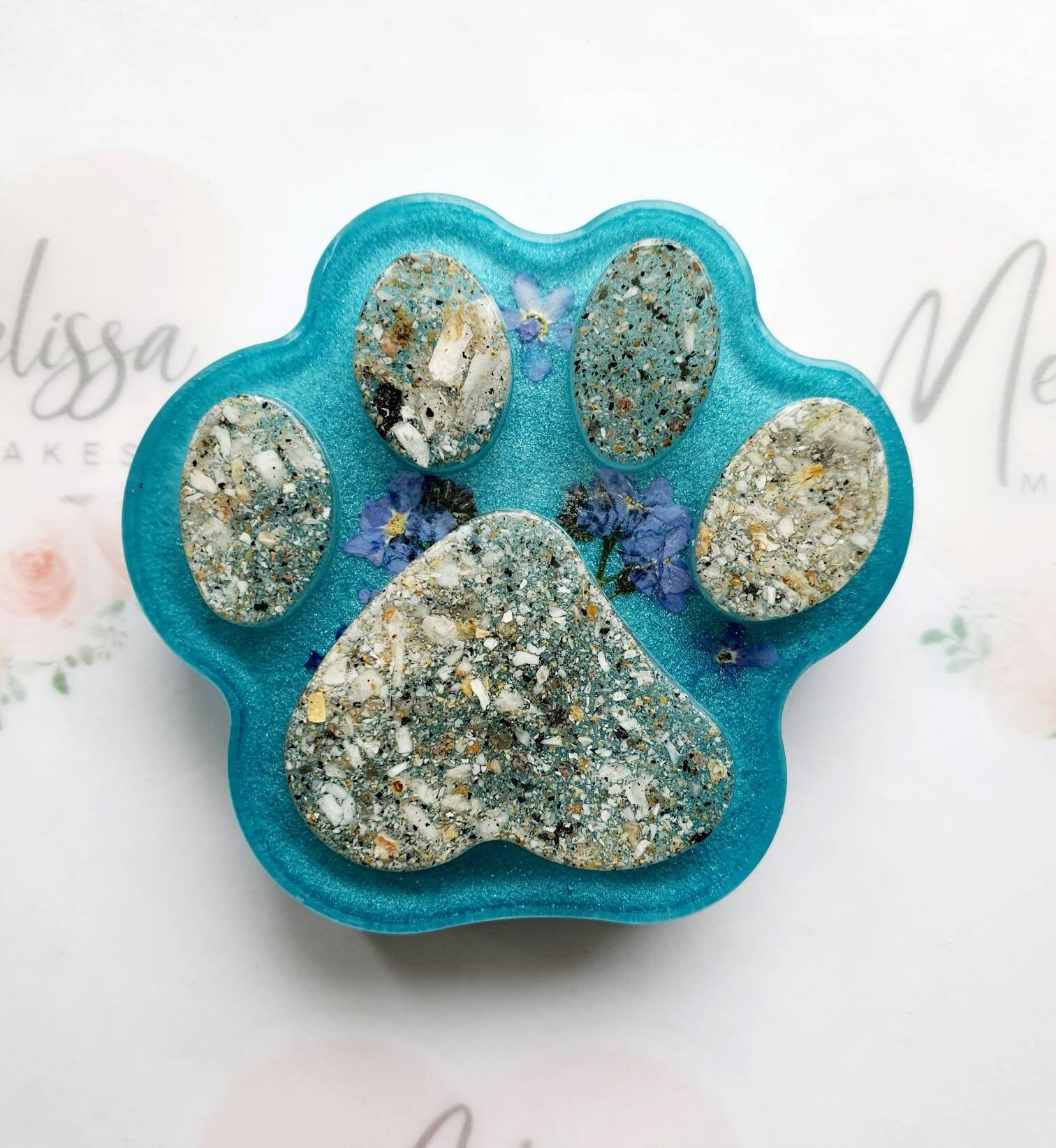Pet ashes keepsake memory resin paw print urn ashes and hair Etsy