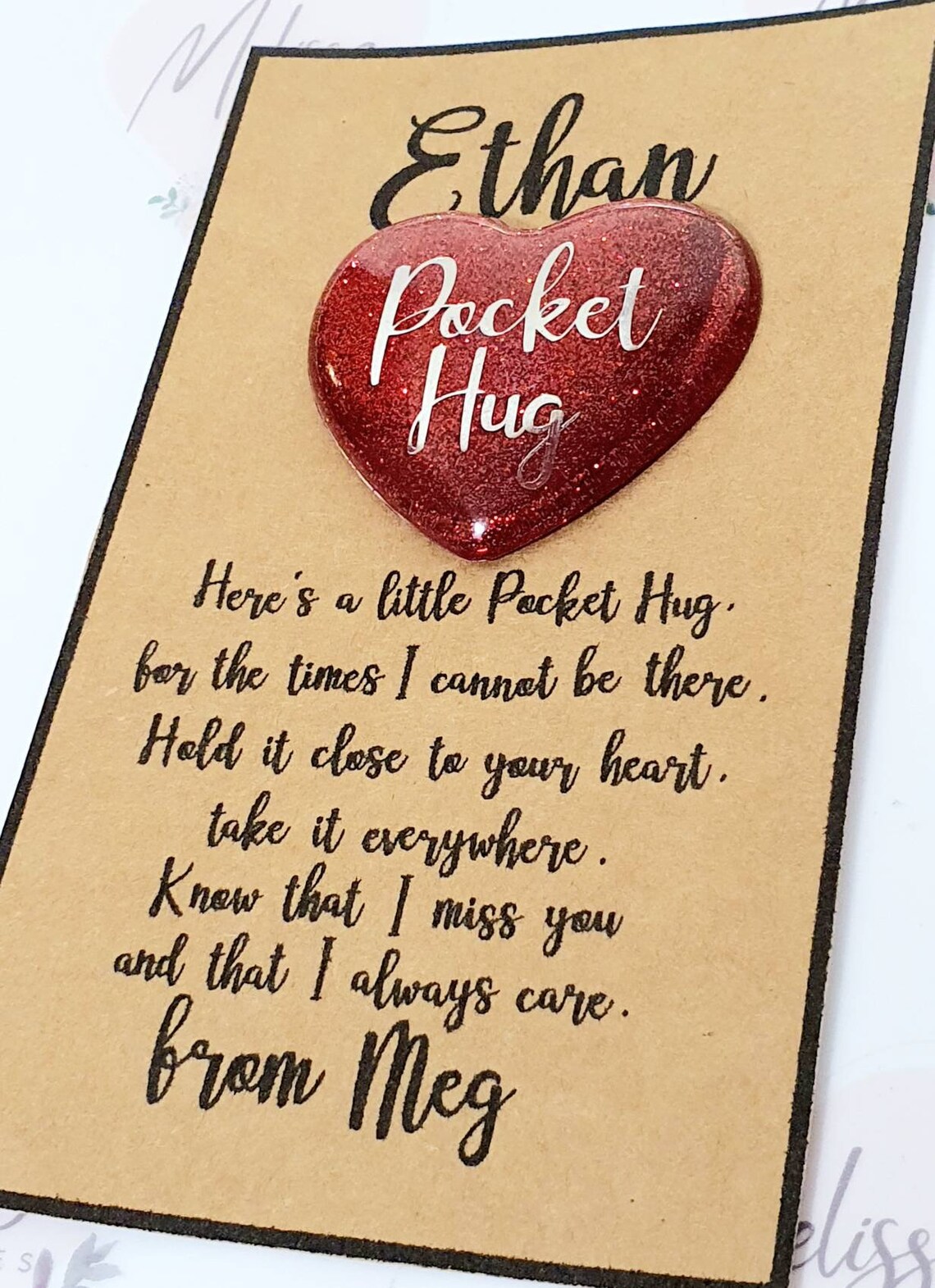 Pocket hugs personalised pocket hugs resin keepsake Etsy