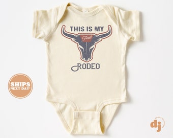 Baby Bodysuit - This is My First Rodeo Bodysuit - Funny Western Southern Texas Baby Retro Natural Baby Bodysuit #5620