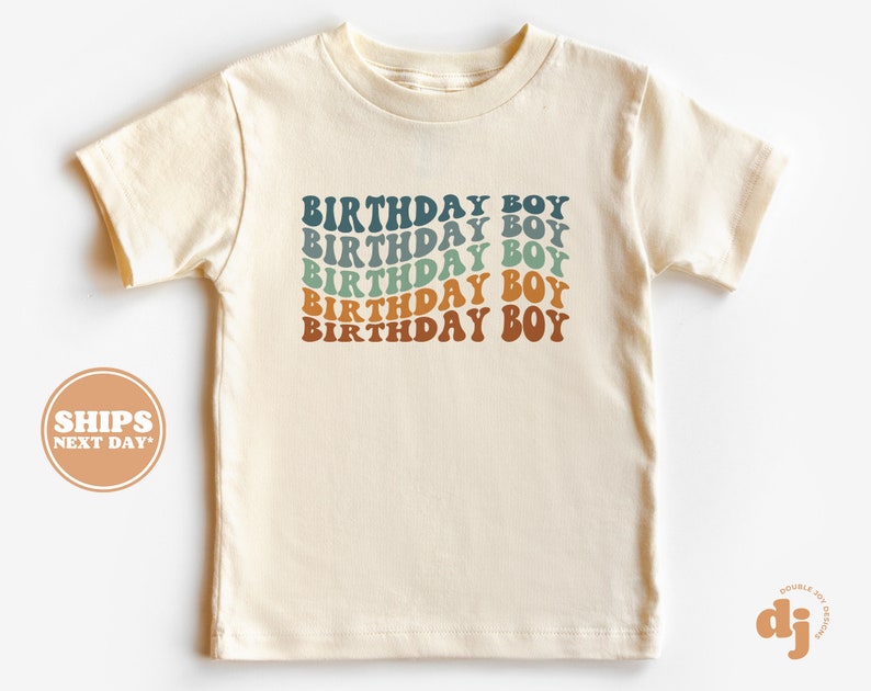 Birthday Boy Toddler Shirt Wavy Letters Boys Birthday Shirt Etsy