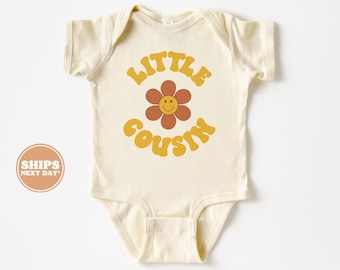 Little Cousin Baby Bodysuit - Boho Retro Kids Bodysuit - Cute Little Cousin Natural Baby Bodysuit #5342