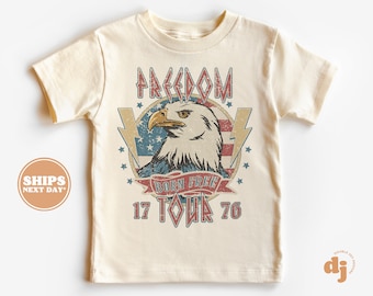 Toddler T-shirt - 4th of July Memorial Day Kids TShirt - Retro Natural Infant, Toddler & Youth Tee #5597