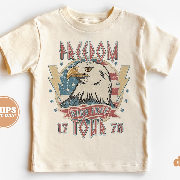 Toddler T-shirt - 4th of July Memorial Day Kids TShirt - Retro Natural Infant, Toddler & Youth Tee #5597