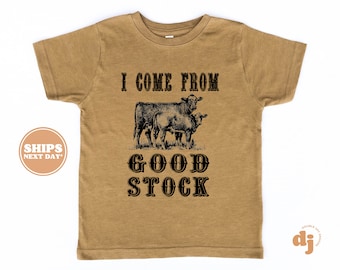 Toddler T-shirt - I Come From Good Stock Kids Retro TShirt - Retro Natural Infant, Toddler & Youth Tee #5333