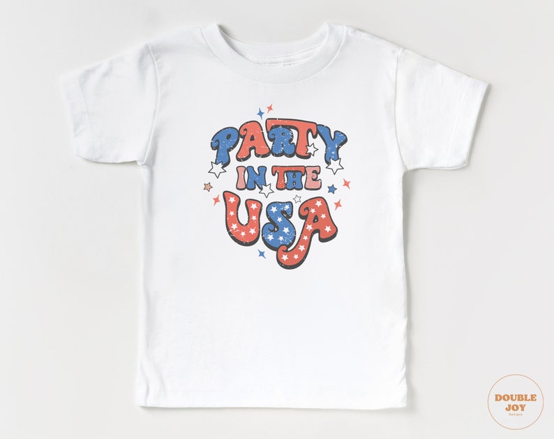 Toddler T-shirt Party in the USA 4th of July Memorial Day Kids TShirt Retro Natural Infant, Toddler, Youth & Adult Tee 5076 image 3