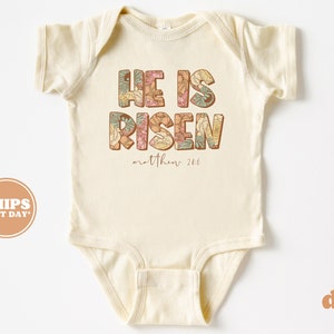 He Is Risen Christian Baby Bodysuit He Is Risen Christian Baby Bodysuit