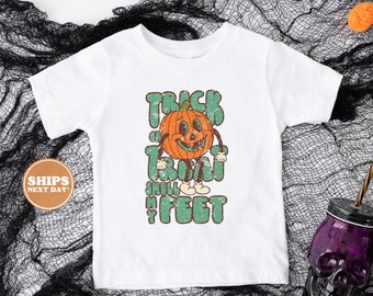 Halloween Toddler Shirt, Cute Fall Shirt, Toddler Youth Fall Tee, Retro, Baby Bodysuit, Trick or Treat #5290