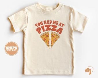 Toddler T-shirt - You Had Me at Pizza Kids Retro TShirt - Retro Natural Infant, Toddler & Youth Tee #5472