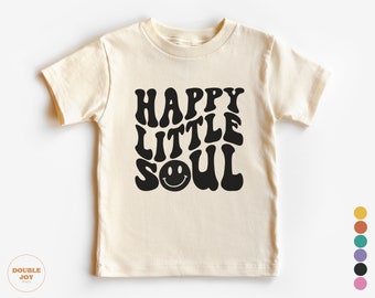 Toddler T-shirt - Happy Little Soul Kids Retro TShirt - Retro Natural Infant, Toddler & Youth Tee #5021-C